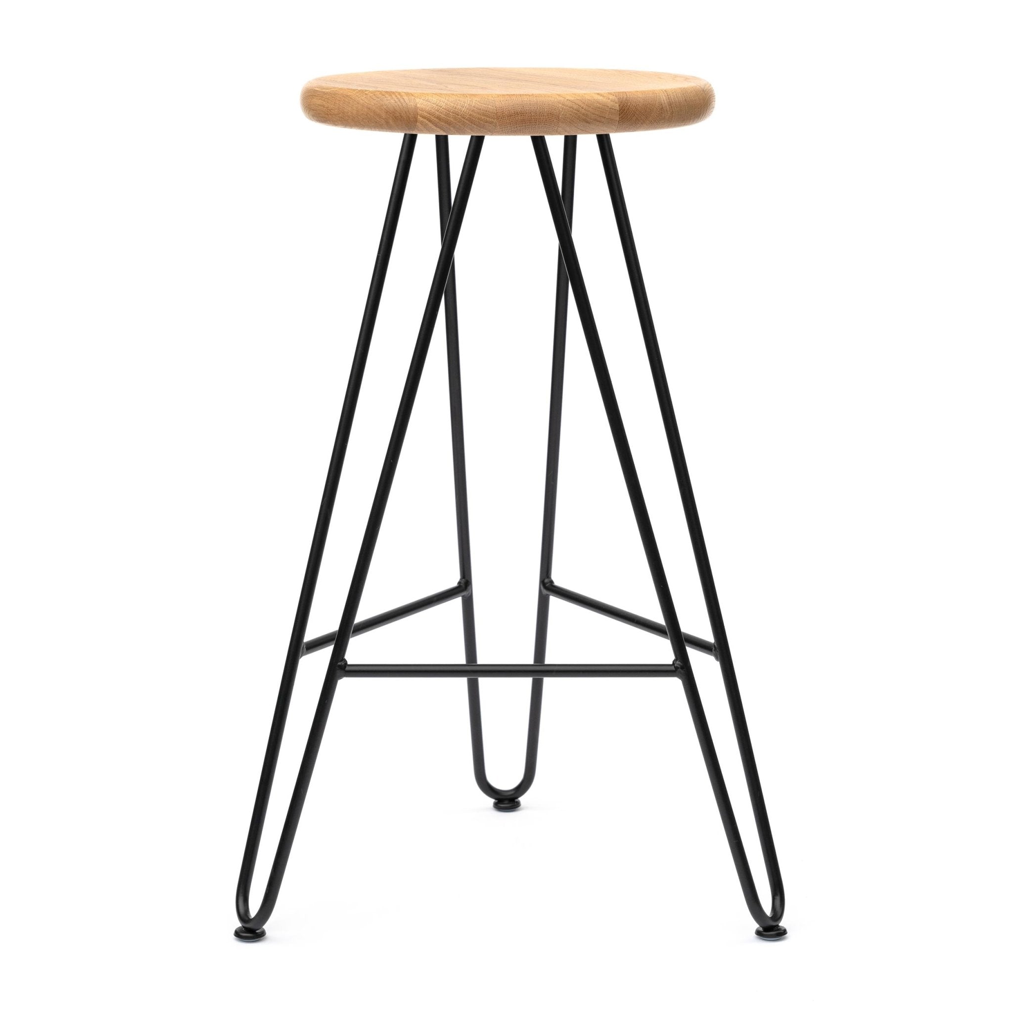 Hairpin Stool 65cm 25.5 inch Kitchen Stool Black Oak