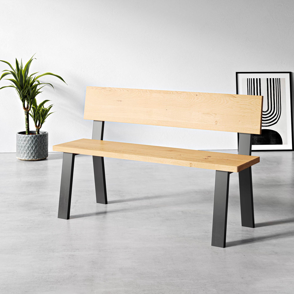 Industrial Back Bench-Black--The Hairpin Leg Co.