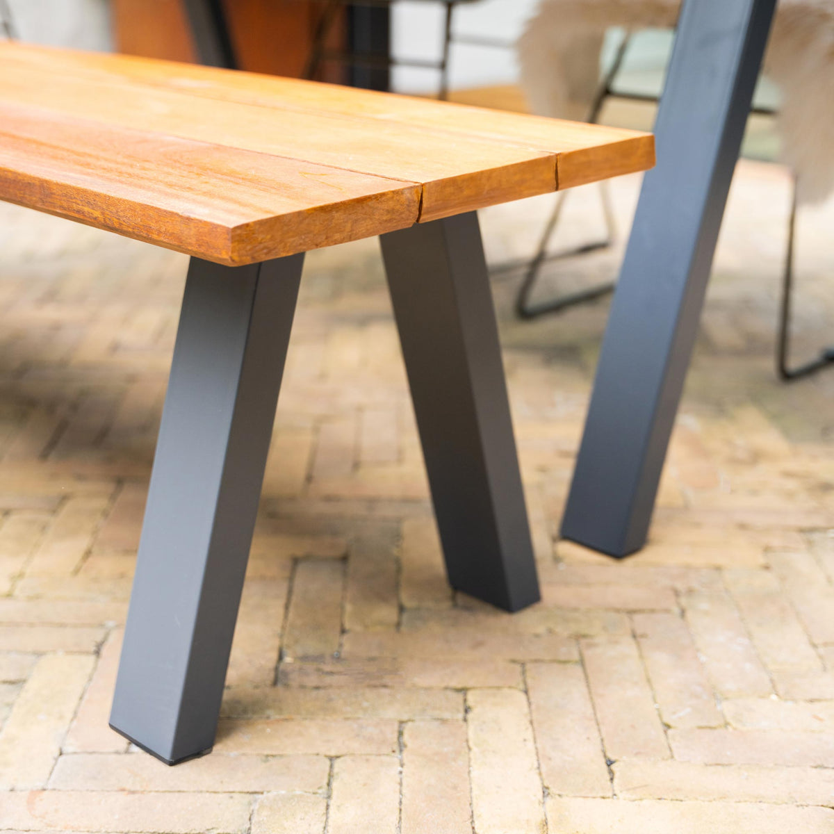 Outdoor Quad Frame-Bench (H41cm x 40cmcm)-240cm-The Hairpin Leg Co.