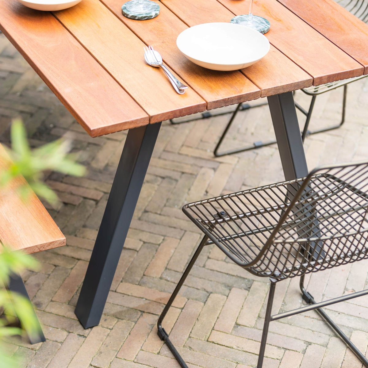 Outdoor Quad Frame-Table Wide (H71cm x W78cm)-240cm-The Hairpin Leg Co.