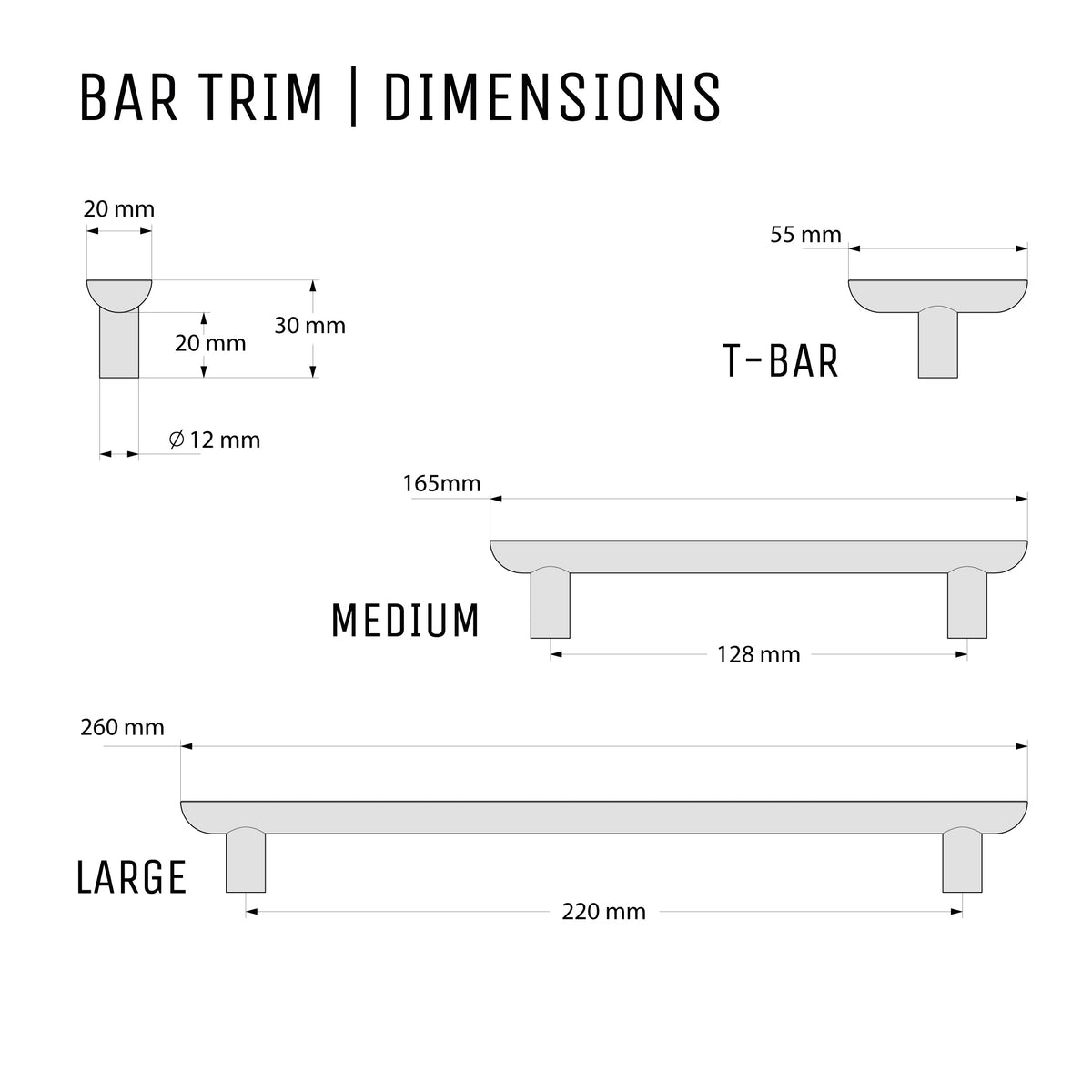 Bar Trim Pull Handle