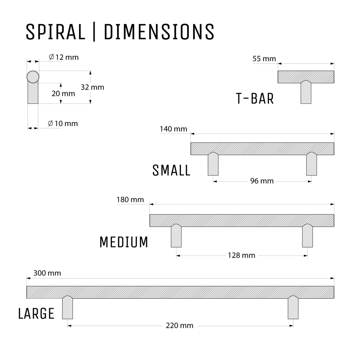 Spiral 12mm Pull Handle